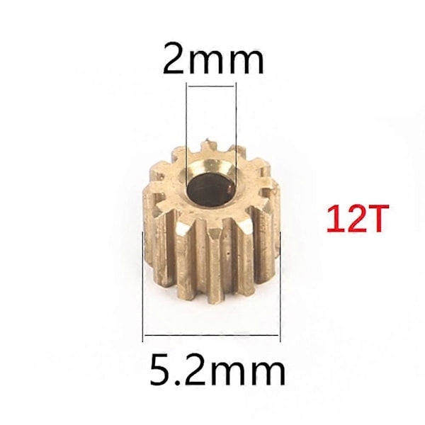 5st 12T Mässing Pinjongdrev Motorväxel för D12 D42 1/10 RC Bil