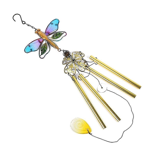 Dragonfly Wind Chime Glas Trädgårdsarbete Vindspel Hänge Hög Kvalitet för Vägg Fönster Dörr Ornament