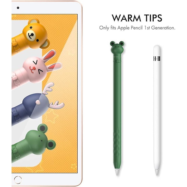 Fodral för Apple Pencil 1:a generationen, Sött tecknat mjukt silikonfodral Tillbehör Kompatibla med Apple Pencil 1:a generationen