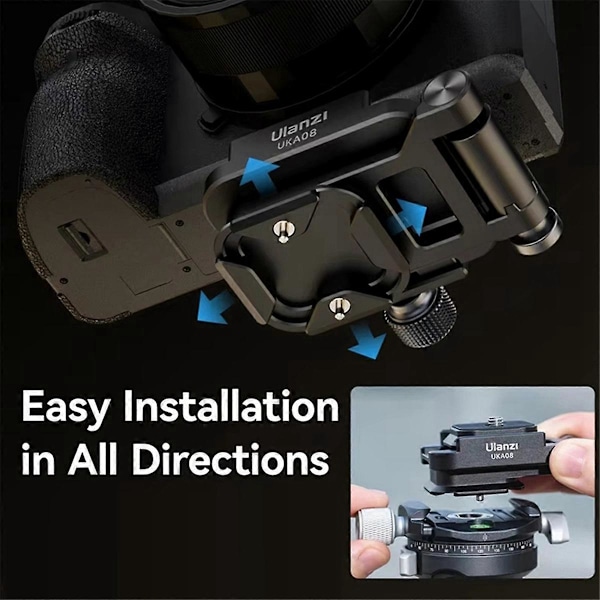 UKA08 Kamera L-Fäste Vertikal & Horisontell QR-Platta