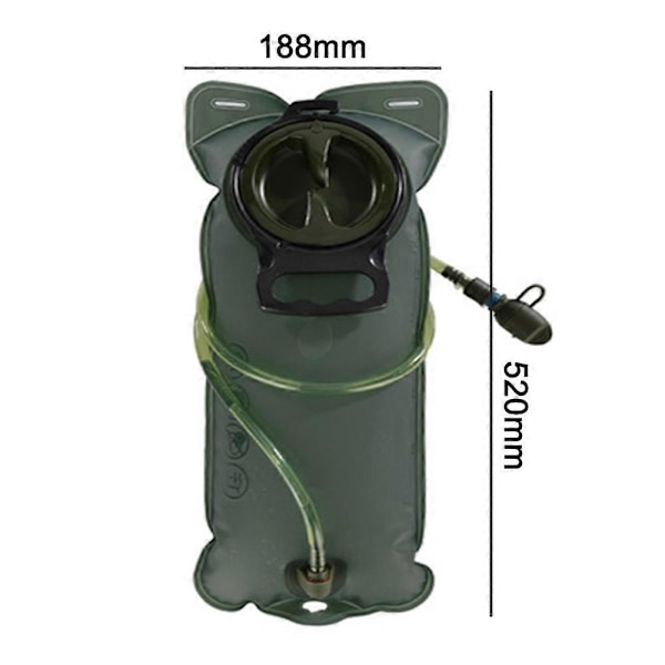 Hydreringsblåsa Läcksäker Vattenbehållare, Militär Vattenförvaringsblåsa, BPA-fri Hydreringspaket Ersättning - Grön - 3L