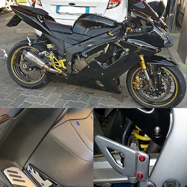 Motorcykelskruvar Muttrar Kit för YZF R1 R6 R3 2004-2008 (Röd)
