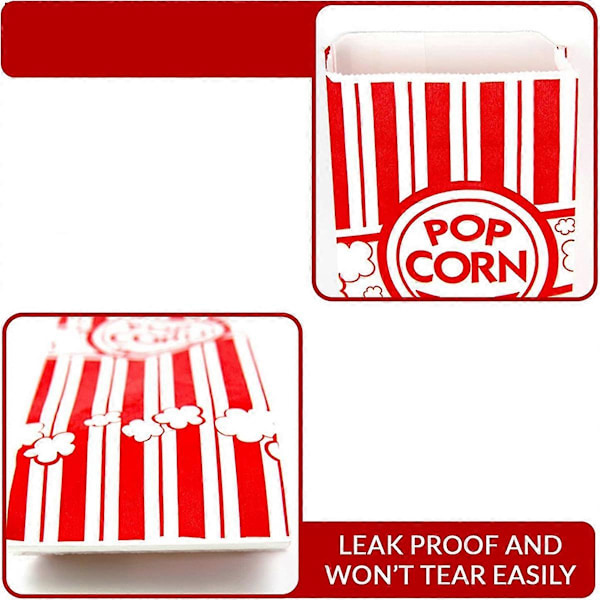 Paperiset Popcorn-pussit, tiiviit rasvankestävät popcorn-pussit juhliin
