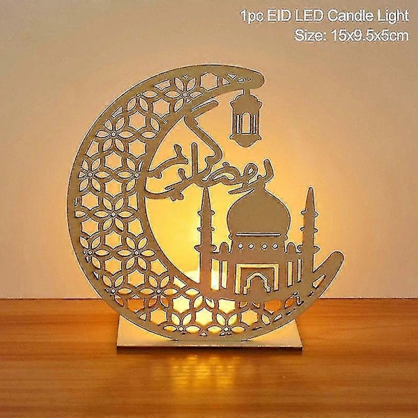 Eid Mubarak -riipus LED-valoilla kotiin, islamilainen Eid R Kareem -koriste Style 7