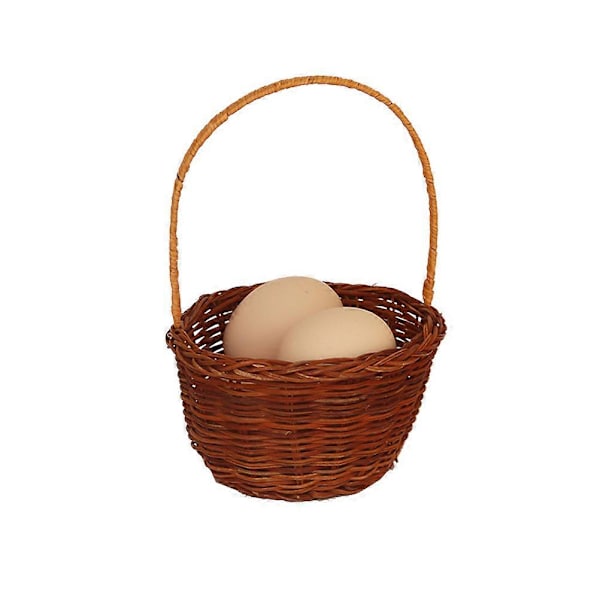 12x7cm Mini Dekorativ Barnstickning DIY Rekvisita Korg Förvaringskorg Växt Mikro Skrivbordsdekoration Ljusbrun