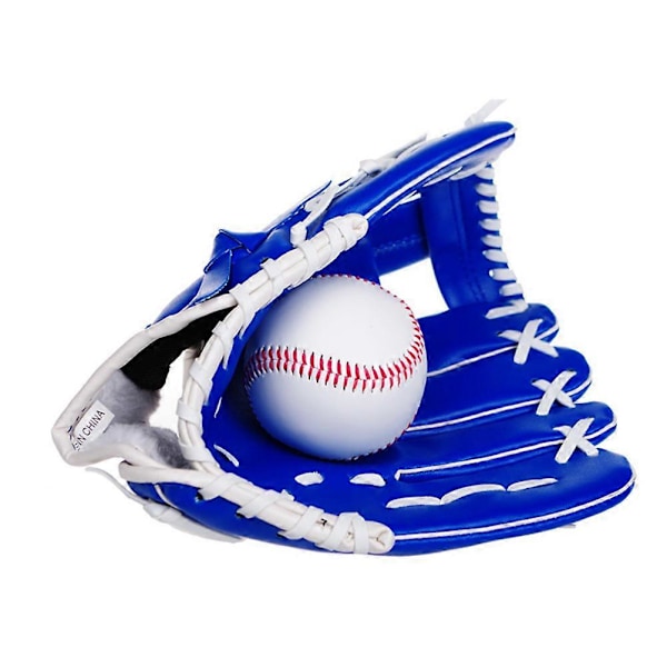 1 st 10,5 tum Förtjockad Infield Pitcher Basebollhandskar Softbollhandskar Infielders Handske för Barn Män Kvinnor Ungdomar Sport (Blå)