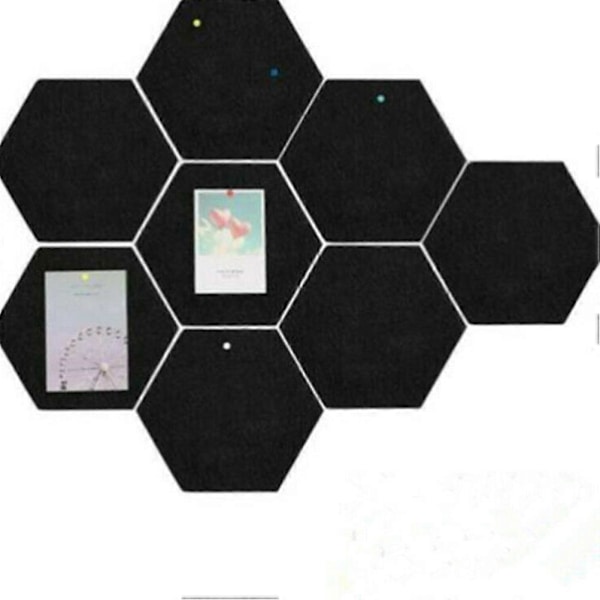 12 st DIY Hem Dekorativ Filt Board Hexagon Akustikpanel Självhäftande Väggdekal