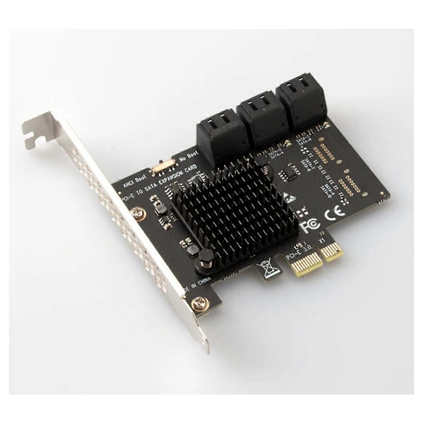 PCI-E SATA Expansionskort PCI-E X1/X4 till SATA3.0 6 Port Riser Adapter