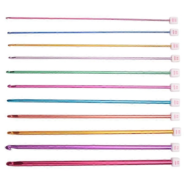 11 st 27cm Flerfärgade Virknålar i Aluminium 2-8mm