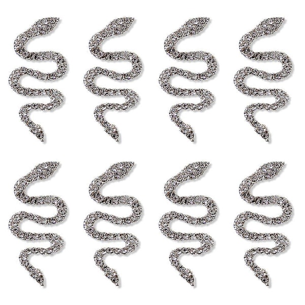 3D Orm Nagelkonst Charm Metall Orm Med Ull Nagelkonst Ädelsten Färg Nagelkonst Smycken Tillbehör Gör-det-själv Hantverk Nageldekorationer