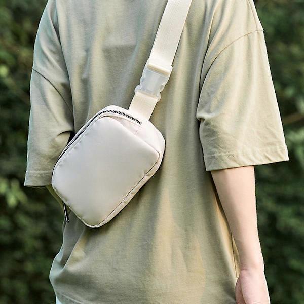 KXJ-Bältesväska för Kvinnor Trendiga Magväskor Crossbody Väska Midjeväska för Vandring Promenader Cykling Resor Off-white