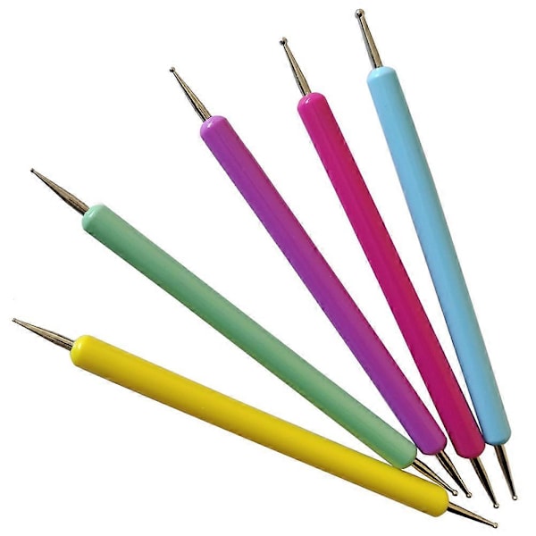 5 st Nail Dotting Tools Nagelkonst Dotting Tool Manikyr Målningsverktyg Mönster Spårning Stylus Verktyg