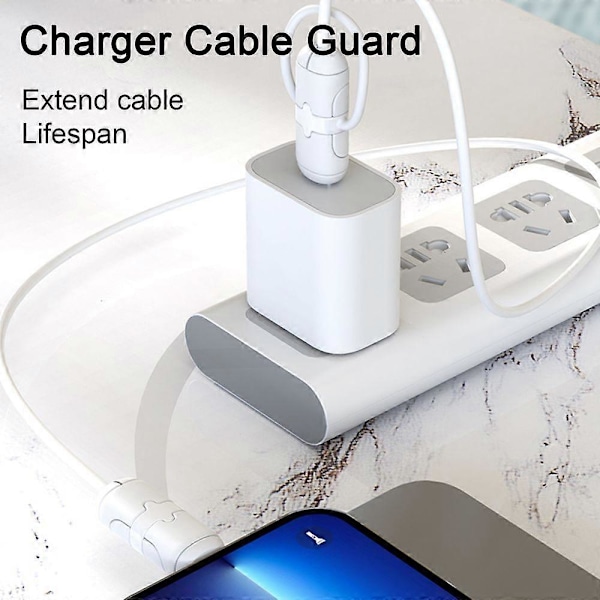 2 kpl Silikoninen Latauskaapelin Suojakotelo Murtumaton Datalinjan Johdon Suoja Käämisuojus Kaapelin Kääre Yhteensopiva Iphone Androidille Typelle Grey Type-C
