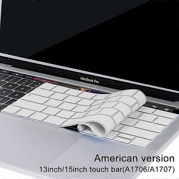 Ultratunt tangentbordsskydd kompatibelt med Macbook Pro med Touch Bar 13/15 tum (A1706 / A1707) - US Layout (Silver)