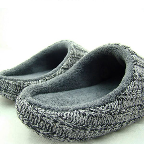 Innetofflor Memory Foam Slip-On Sovrum Bekväma Sommar Lätta Utomhusskor Med Gummisula-Grå-40-41