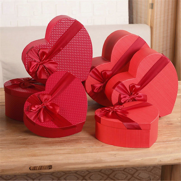 Presentförpackning med rosett, mångsidig pappersblommor Huvuden Förpackningslåda för födelsedag Red M