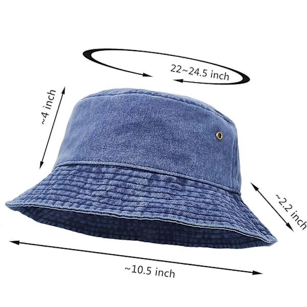 Ultrakey Bucket Hat Bredbrättad Tvättad Denim Bomull Utomhus Solhatt Platt Topp Keps För Fiske Vandring Strandsporter