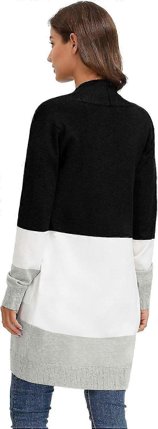 Damkofta Stickad Jacka Black White  Gray XL