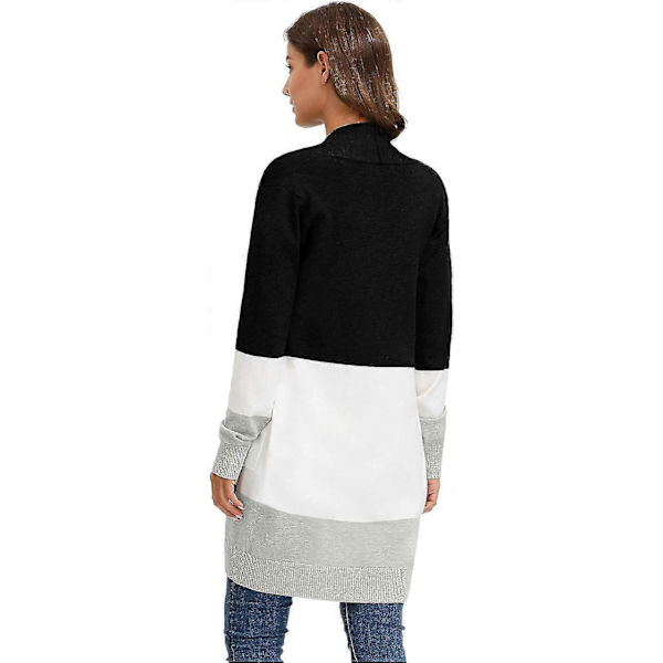 Damkofta Stickad Jacka Navy White Block S