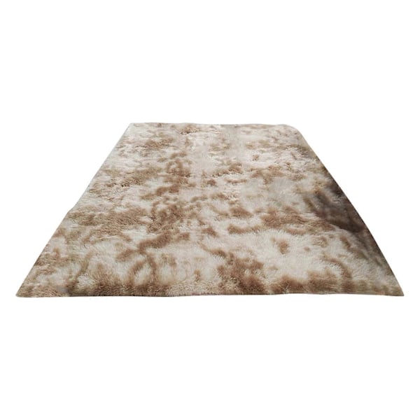 Luddig Matta för Vardagsrum Mjuk Plysch Inomhus Sovrumsmatta Batik Förtjockad Halkfri Fluffig Fuskpälsmatta Barnkammare Barn Pojkar Flickor Rum Golvmatta Khaki 80 cm