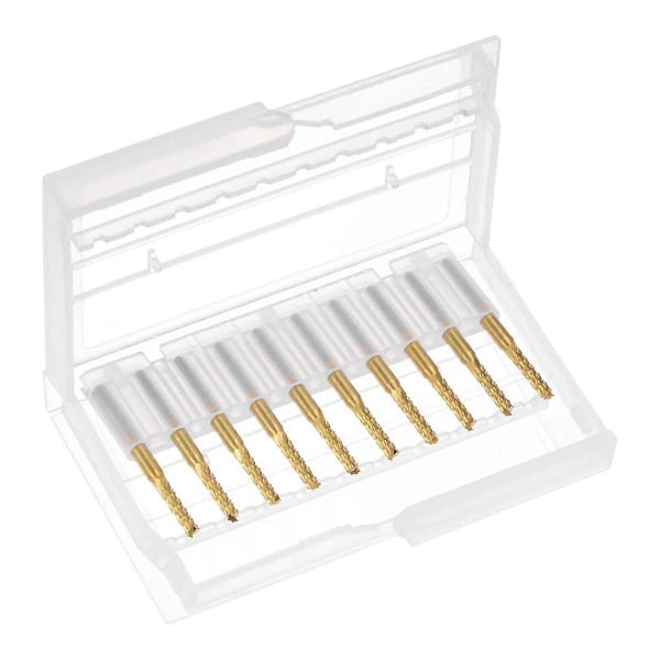 10 st Titanbelagda Karbidfräsar för PCB-maskin, 1/8 tums skaft 2,4 mm