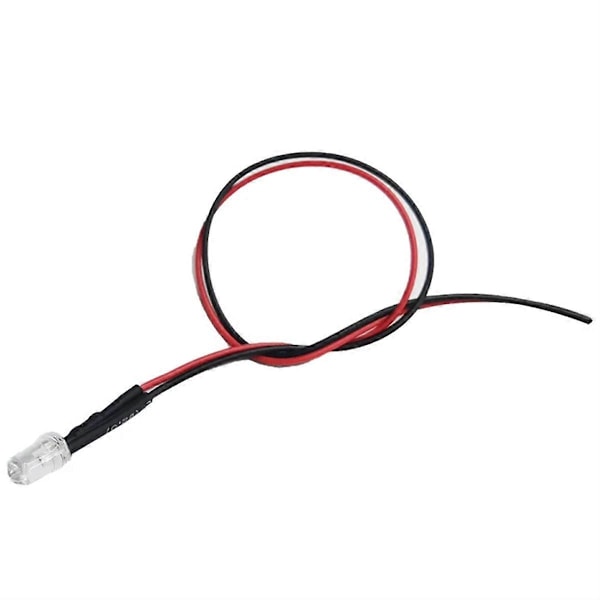 100 stk. lot 20 cm prækablet 5 mm LED-lys lampe pære prækablet emitterende E
