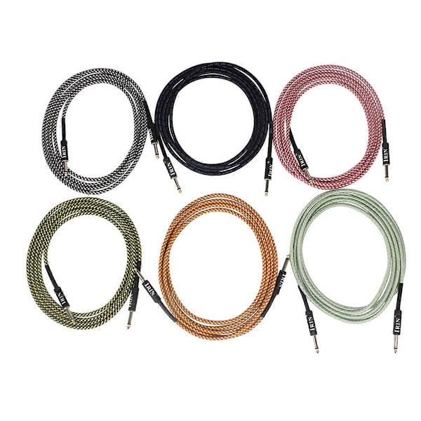 Gitarr Musikalisk Instrumentkabel Bas Ljudkabel Grön & Vit