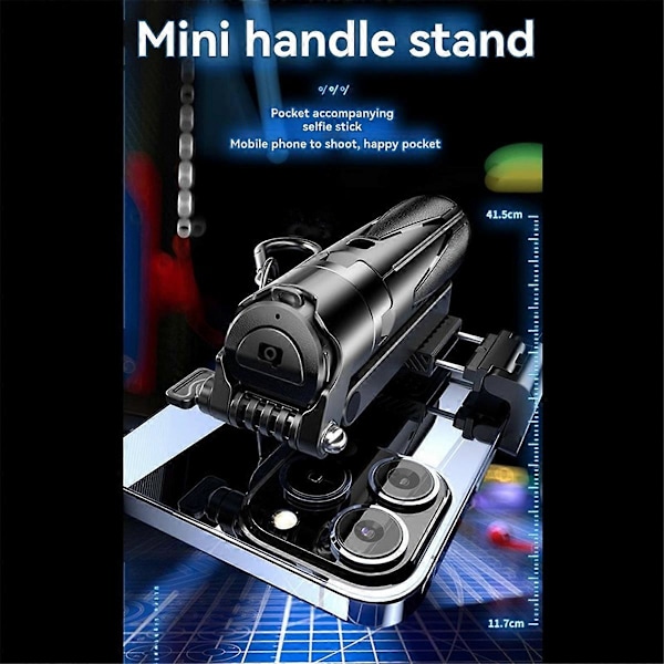 P15 Mini Selfie Stick Stativ med 2 Lampor