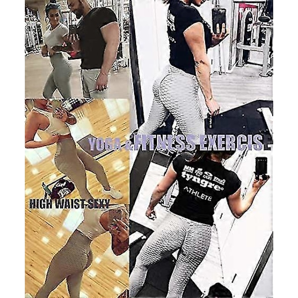Buttlyftande Anti Cellulit Leggings för Kvinnor Högmidjade Yogabyxor White 3XL