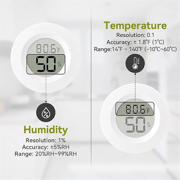 Mini Hygrometer & Termometer, Digital Fuktmätare för Inom- och Utomhusbruk