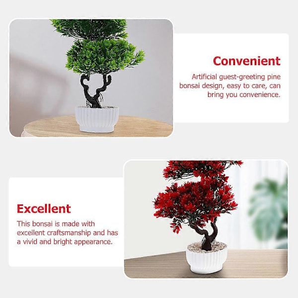 2 kpl Vieraanvarainen mänty puu ruukussa keinotekoinen kukka koristeet simulaatio bonsai koristeet