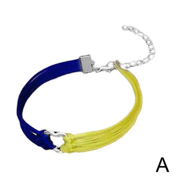 Ukrainskt Färgat Armband Enkelt Flerlagers Flätat Läderarmband för Män n s A