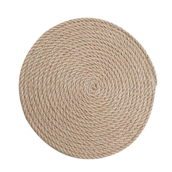 1 kpl Amerikkalainen maalaistyylinen pellavainen pöytämatto ateria pöytälevy kuumuutta kestävä eristystabletti lasinalunen kotiin teehuoneeseen kahvilaan khaki (koko L)