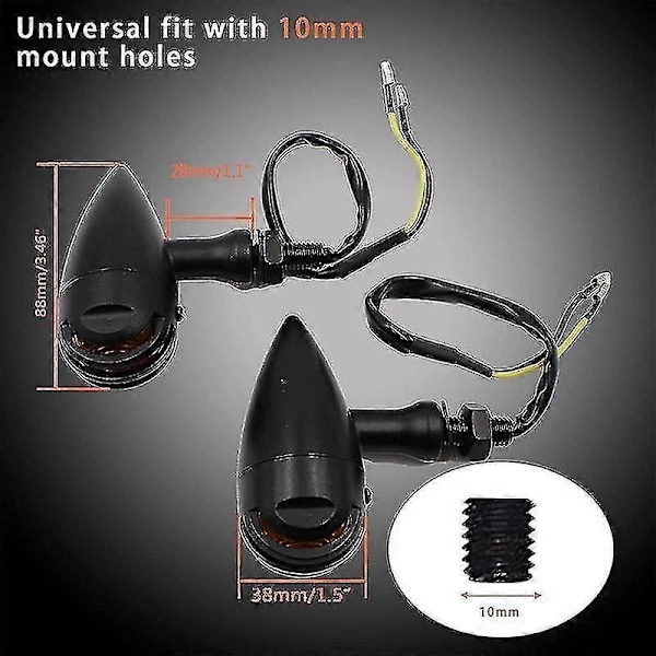 4 st Motorcykel Blinkers, Led Motorcykel Blinkers, Blinkers Fram Bak Ljus Universal