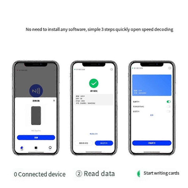 Bluetooth NFC-læser IC/ID-kortlæser. Bluetooth 3 pro max