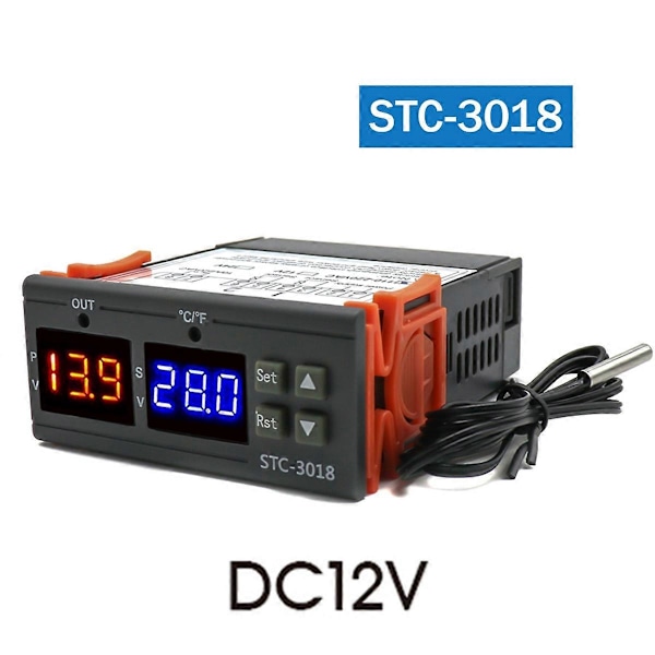 STC-3018 Dubbel Digital Temperaturkontroller med Värmare Kylare 12V