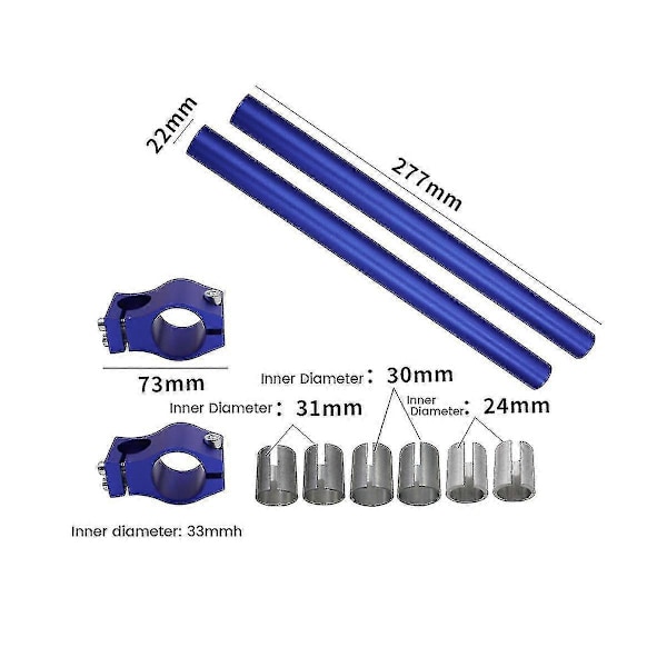 Universal 275mm Motorcykelstyre Justerbart Clip-On Gaffel Separat Styre Universal Inom 3