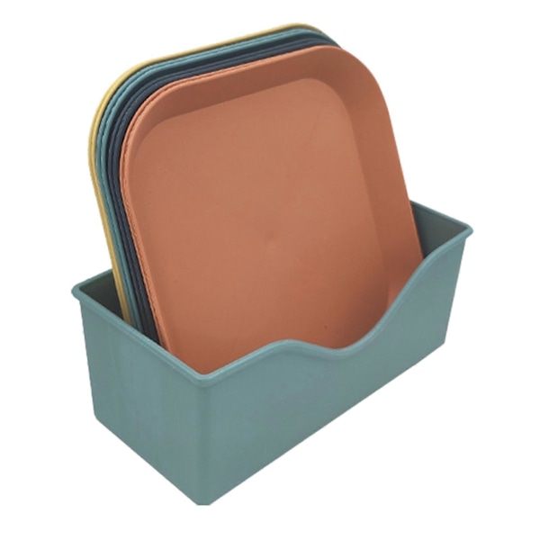 8 st Lätta Plasttallrikar Okrossbara Återanvändbara Mattallrikar Diskmaskinsäkra Färgglada Tallrikar för Kök Vardag Campingtallrikar Mix Color Square