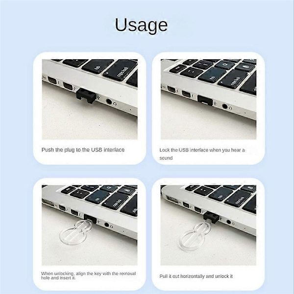 10 st USB Dammskydd Laddarport Skyddsplugg USB Säkerhetslås