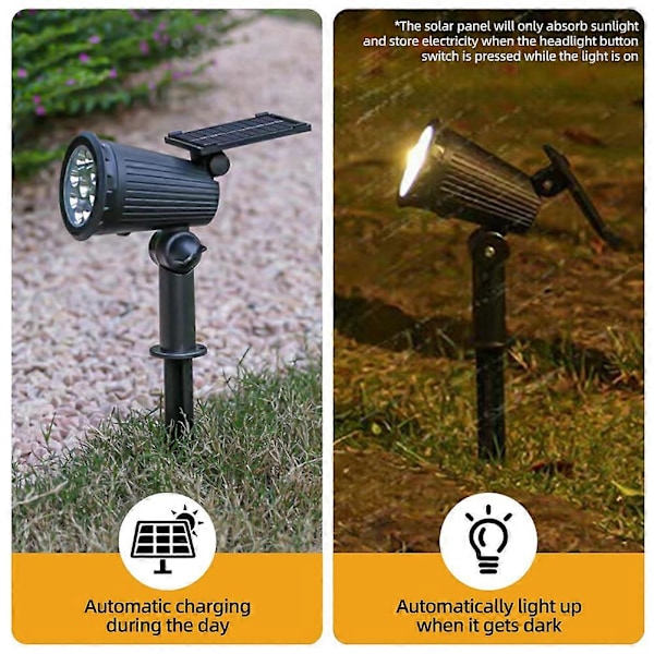 9 LED Solarlampor Utomhus Solar Trädgårdslampor Varmt Ljus