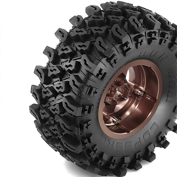 2.2-tums Beadlock Fälg Däck Set för 1/10 RC Crawler Bil Silver