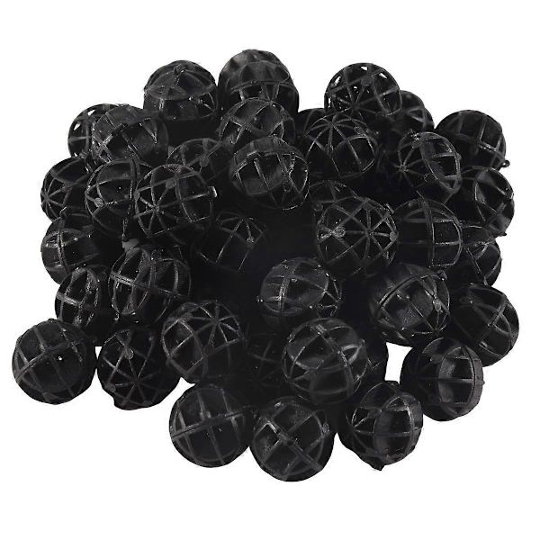 50 stk. 18 mm diameter sorte biobolde til akvarie damfilter