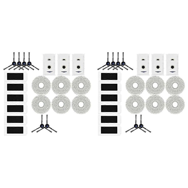 Sidoborste Heap Filter Moppduk Dammpåse Par för Debot T30 Pro / T30 Pro Omni / T30 Max / M12 Pro+