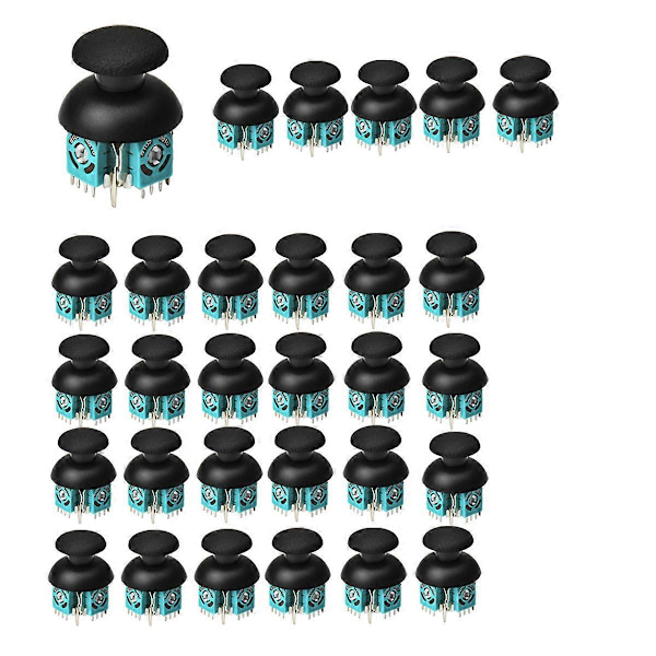 30 st 3D Joystick Potentiometrar + Joystick-kåpa för PS2 Spelkontroll
