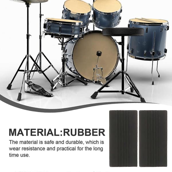 2st Bastrumma Halkskydd Gummifötter Pad Protector Professionella Bastrummattor