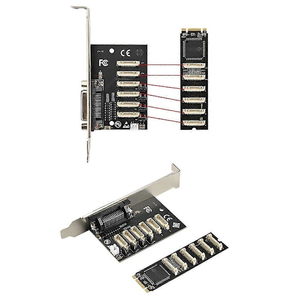 M.2 - 4 sarjaporttia ja 1 rinnakkaisporttikortti RS232 Tongxin Multi Expansion Card B Key M Key NGFF WCH384