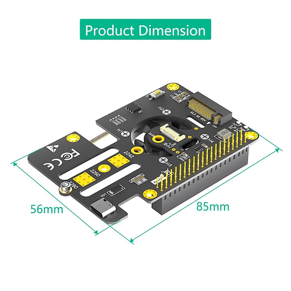 3 i 1 Combo M.2 NVMe till PCIe Adapter med Kylfläkt och Automatisk Missfärgning LED för 5