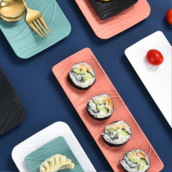 Grillplatta Böjd Kant Design Spillfri Trämönster Rektangulär Sushifat Bakplåt Hushållstillbehör Black M