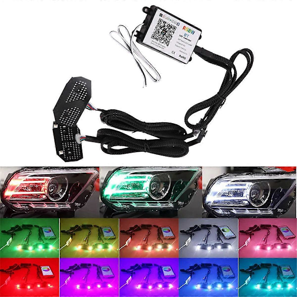 Bluetooth-styrd RGBW Flerfärgs LED DRL Board Light Kit