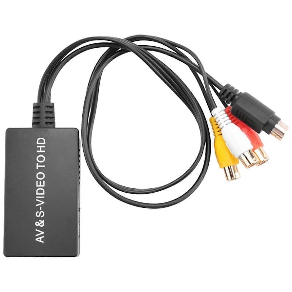 S-Video och 3RCA CVBS Komposit till Audio Video Converter Stöd 720P